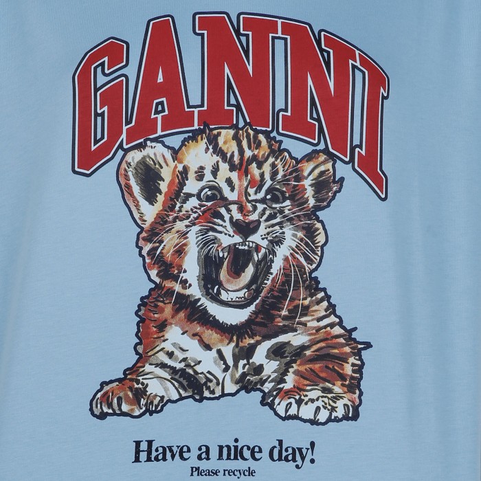 Blue relaxed jersey tiger T-shirt