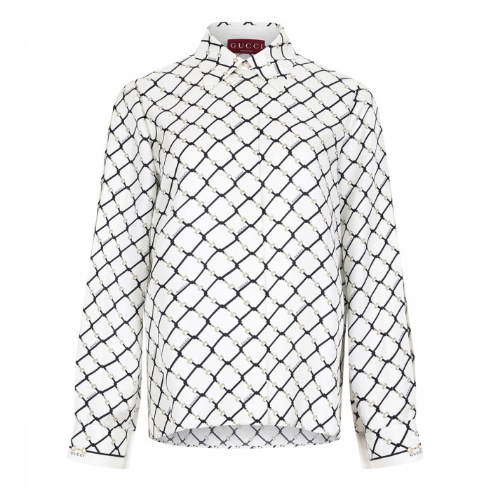 Printed silk twill shirt