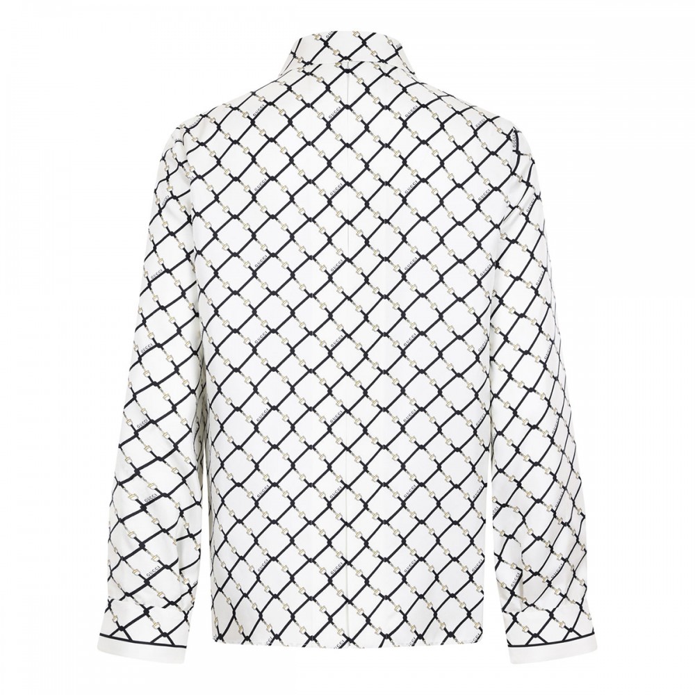 Printed silk twill shirt