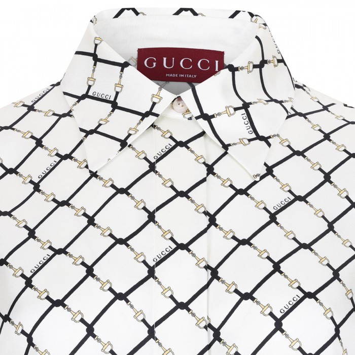 Printed silk twill shirt