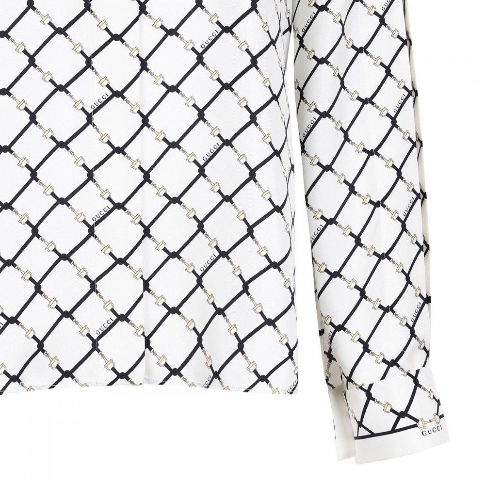 Printed silk twill shirt