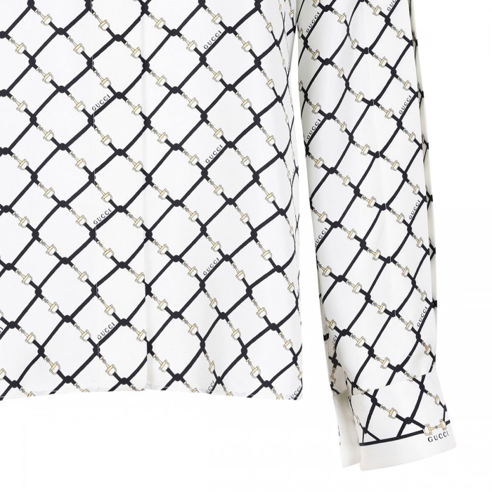 Printed silk twill shirt