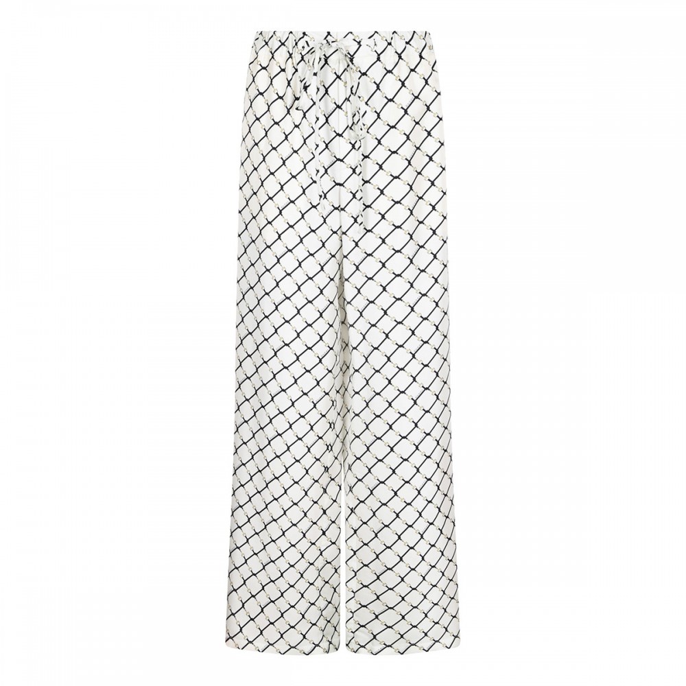 Printed silk twill pants