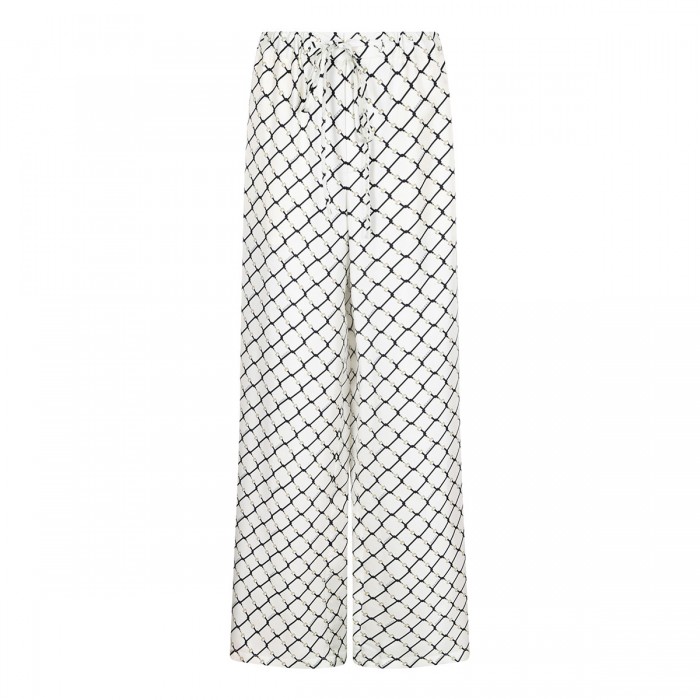 Printed silk twill pants