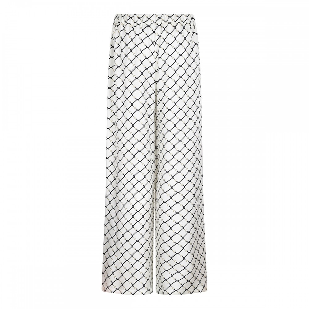 Printed silk twill pants