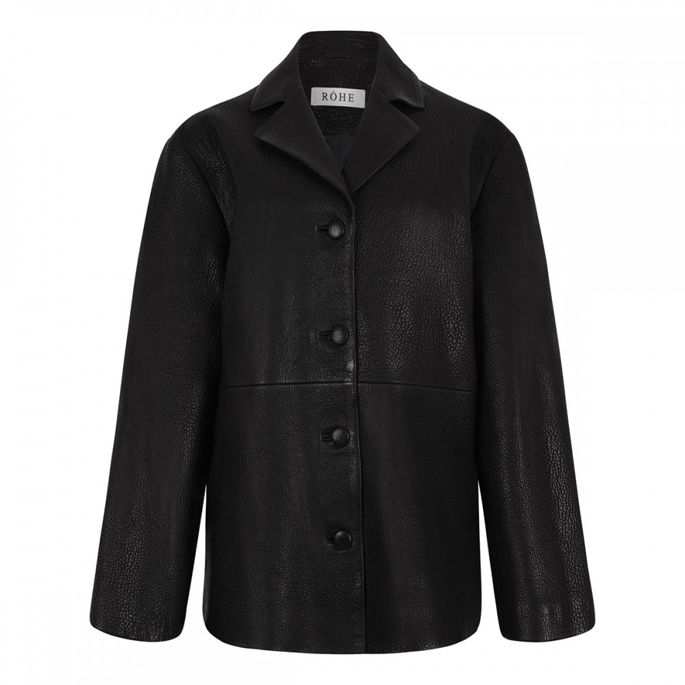 Black grainy leather jacket