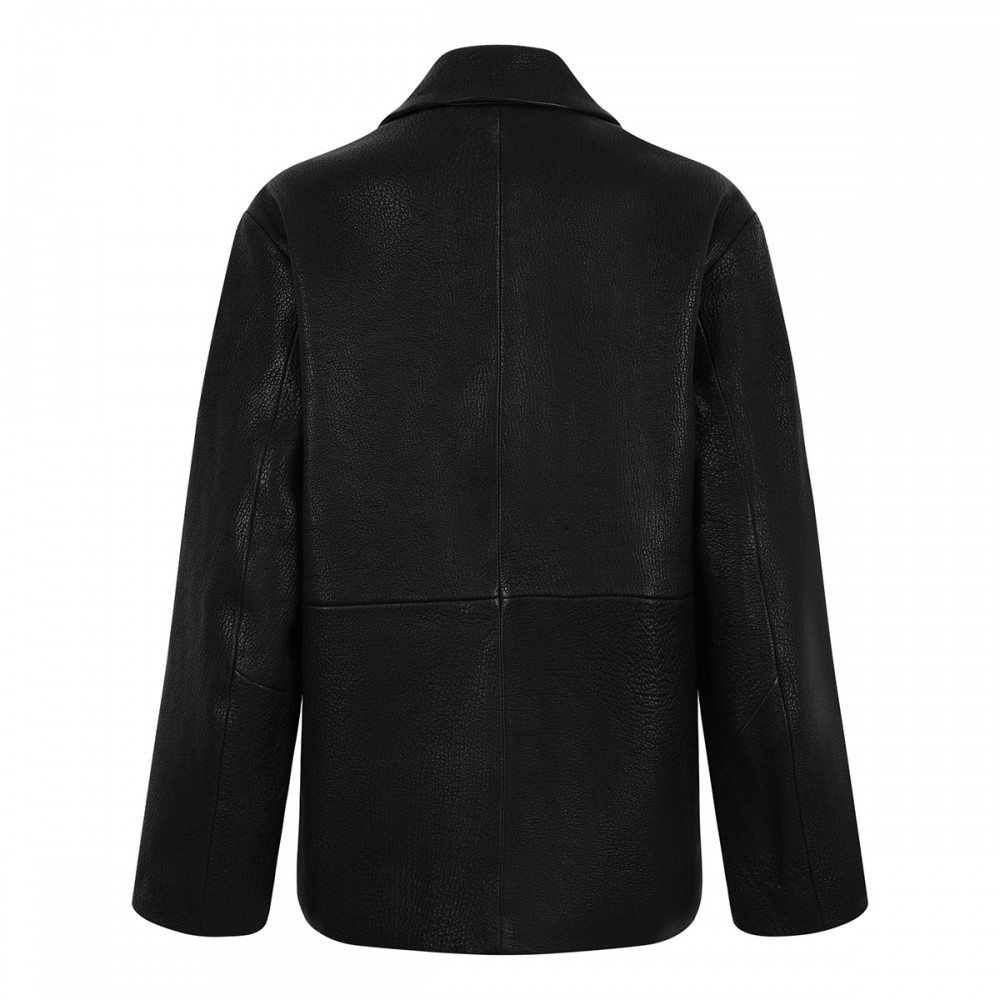 Black grainy leather jacket