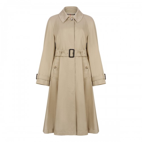 Long gabardine car coat