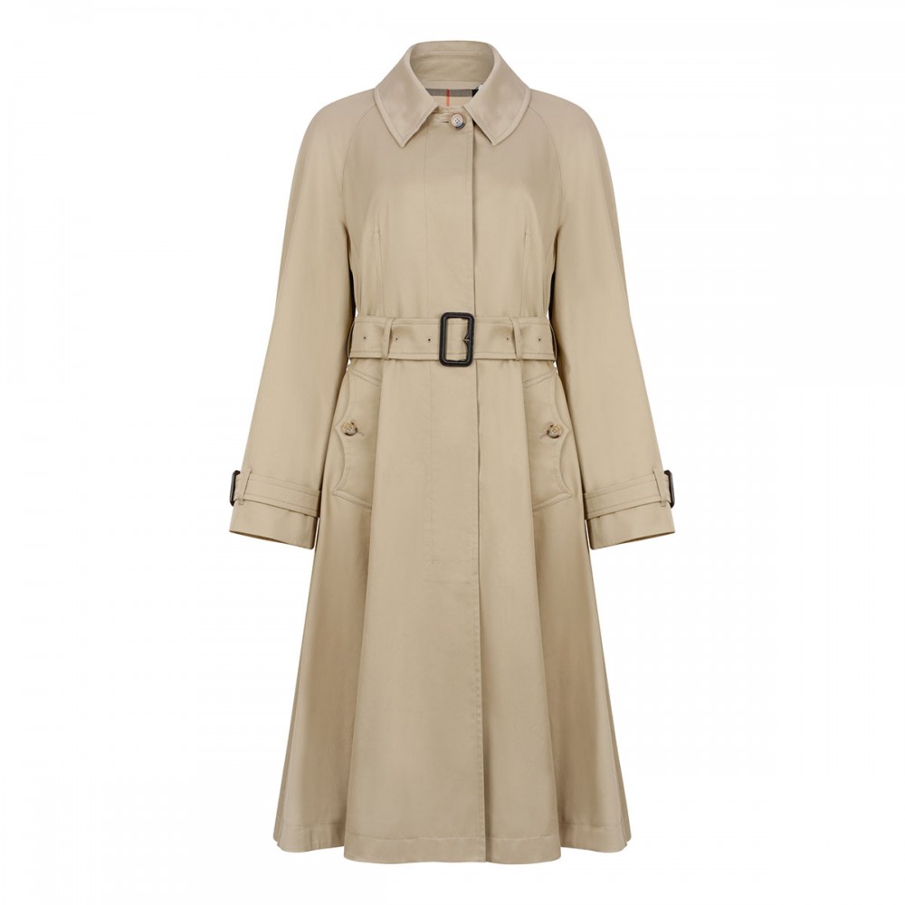 Long gabardine car coat