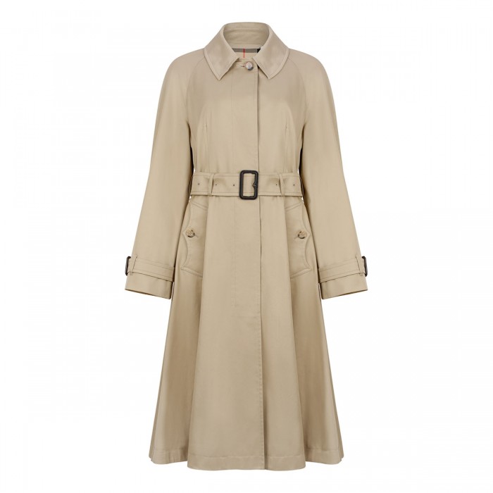 Long gabardine car coat