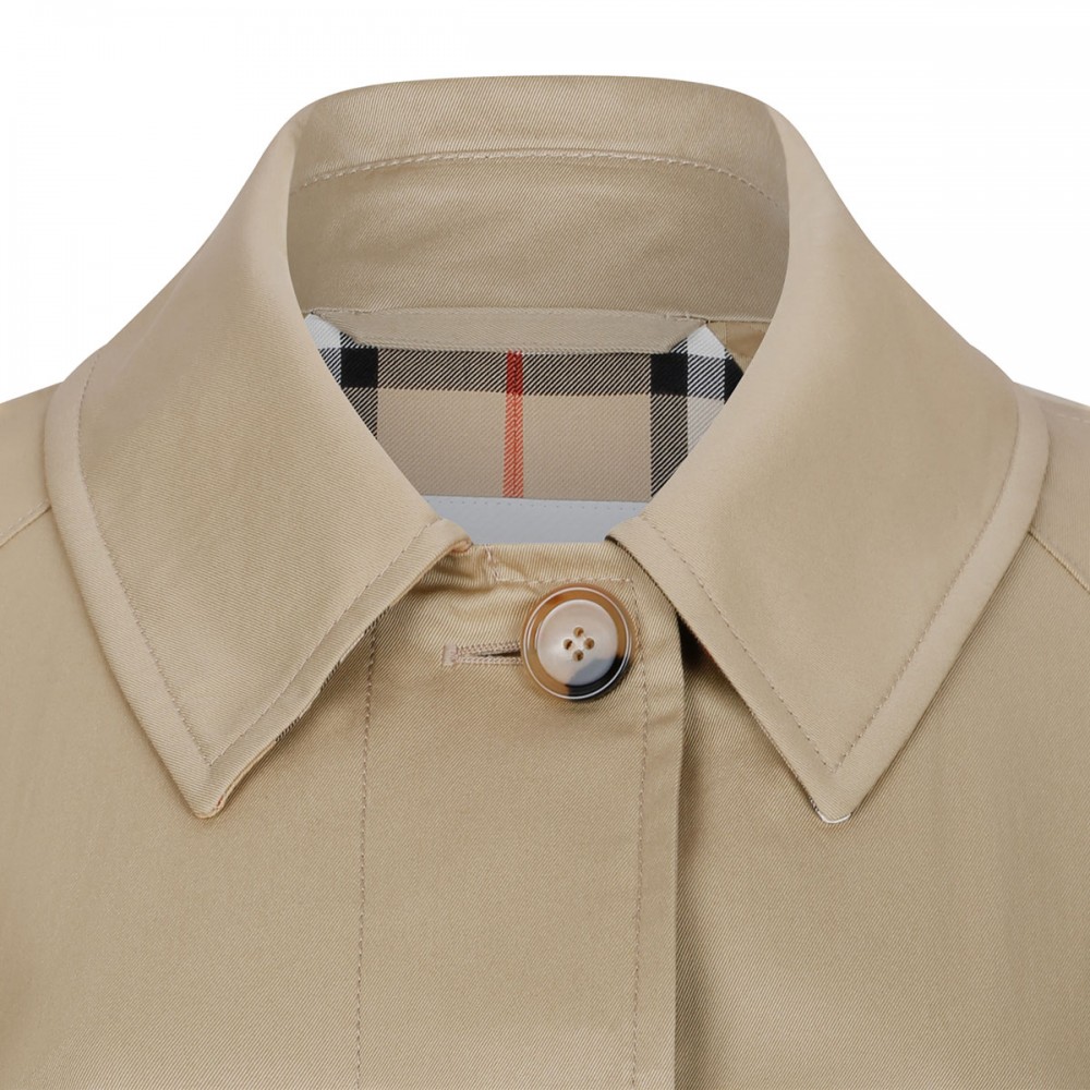 Long gabardine car coat