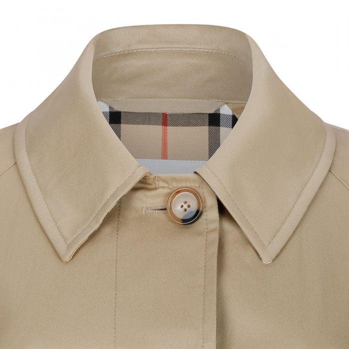 Long gabardine car coat