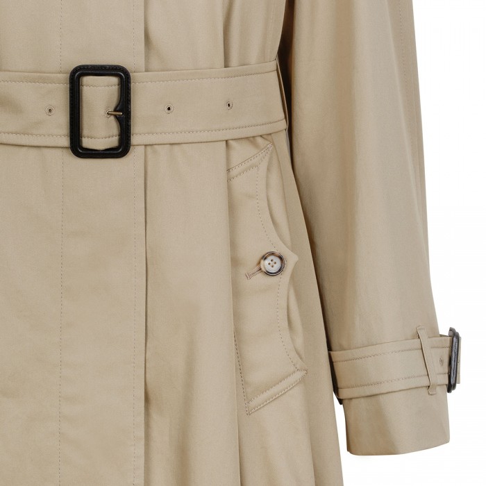 Long gabardine car coat