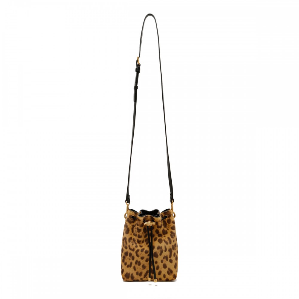 Leopard Bon Bon bucket bag