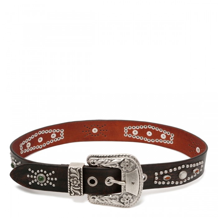 Lace belt with studs