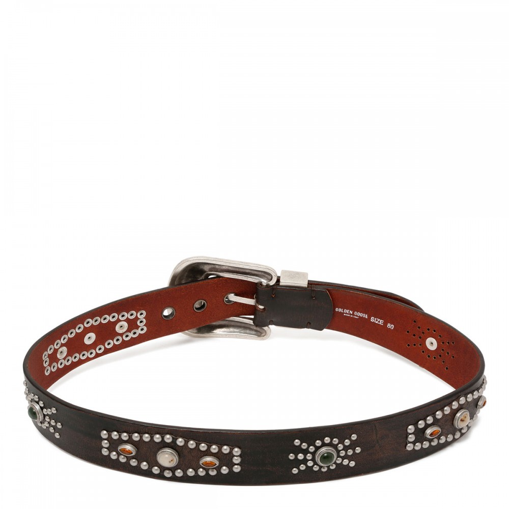 Lace belt with studs