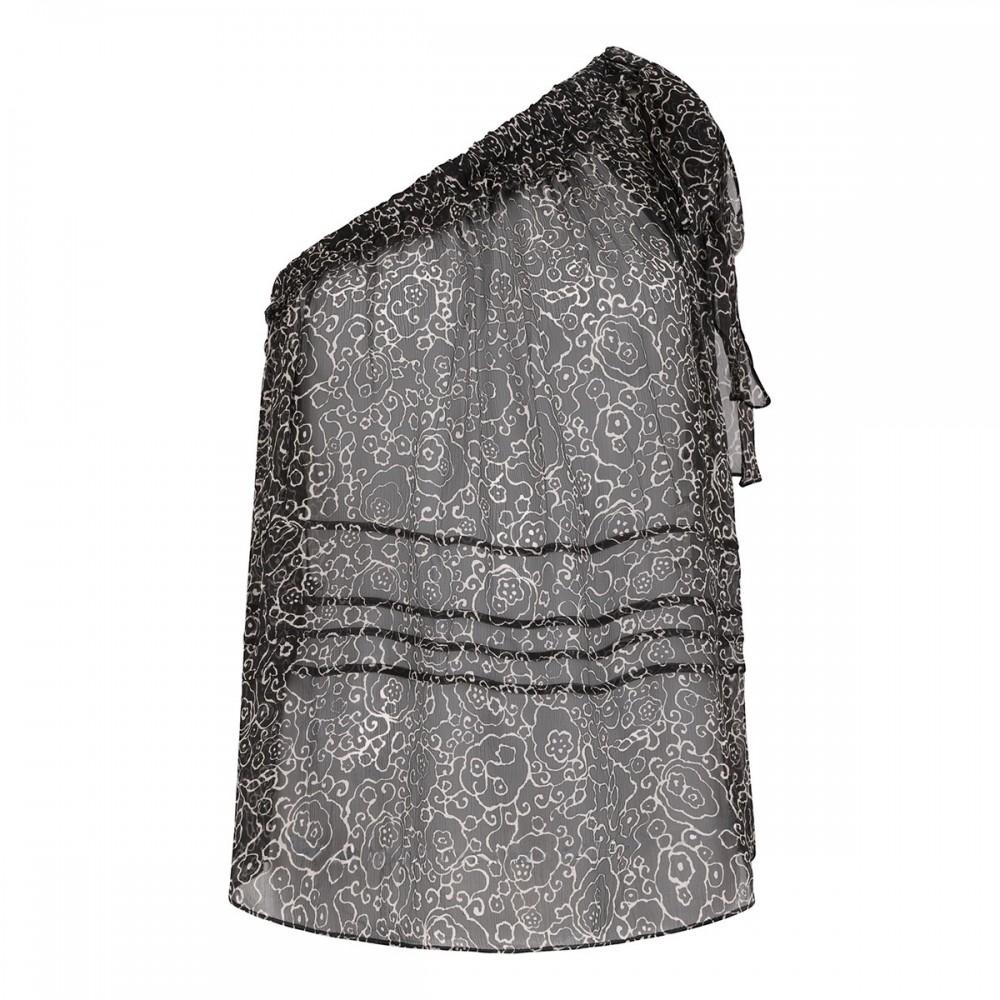 Loeva printed muslin top