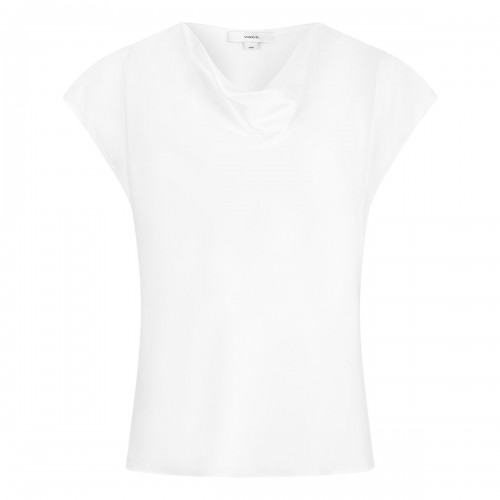 Silk cowl-neck blouse