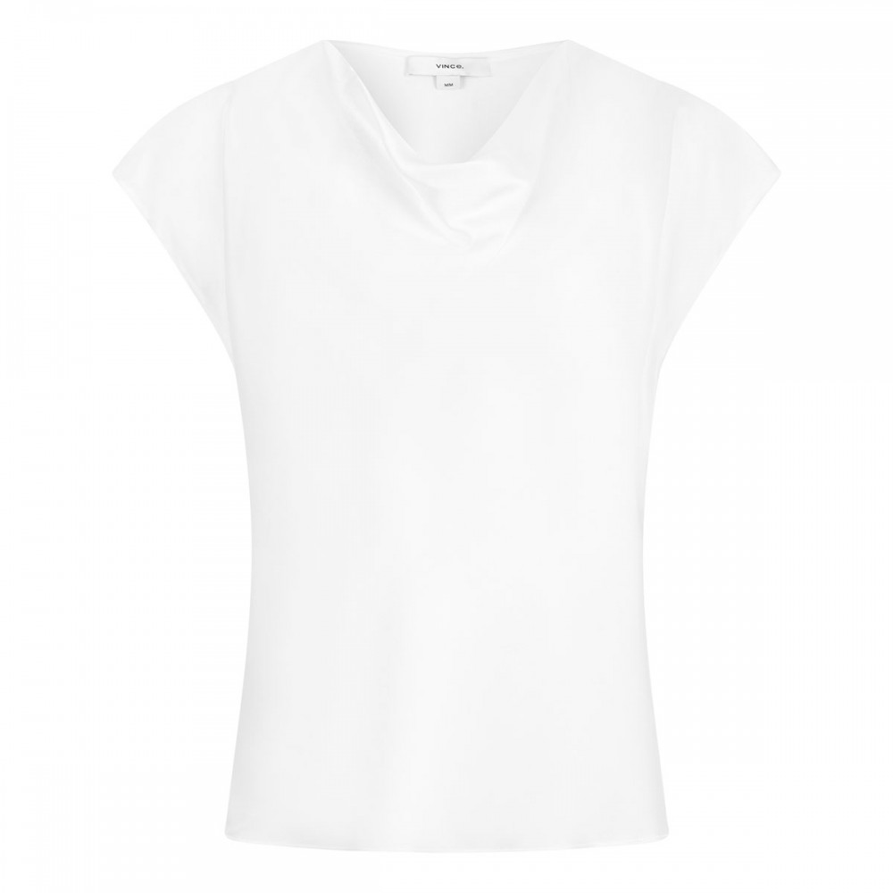 Silk cowl-neck blouse