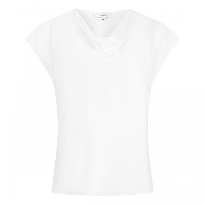 Silk cowl-neck blouse