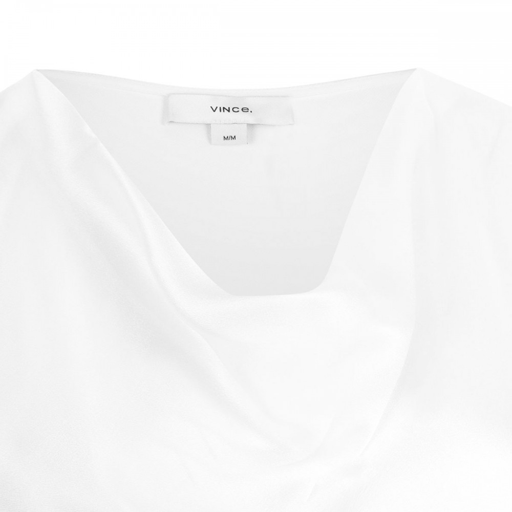 Silk cowl-neck blouse