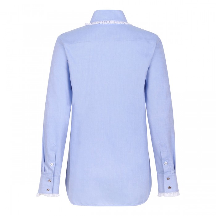 Lace-trims cotton shirt