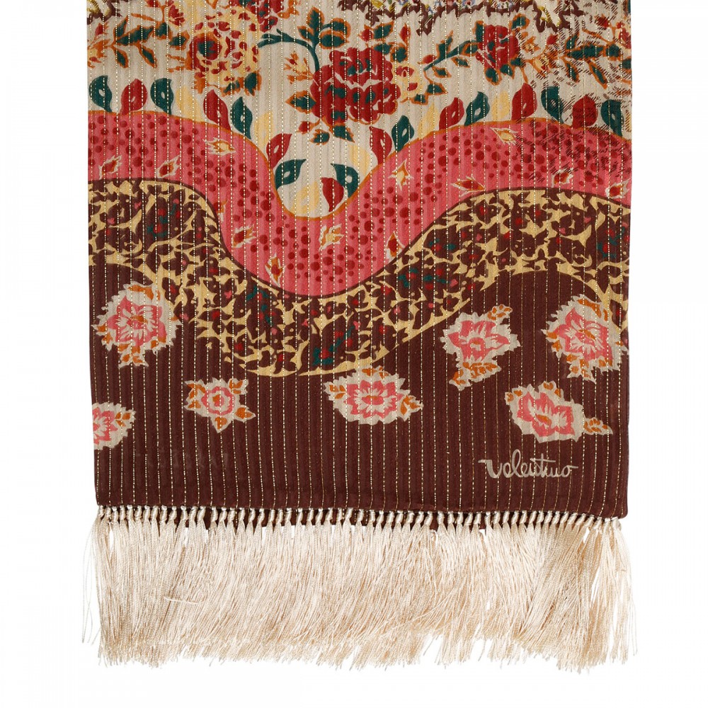 Floral print thin scarf