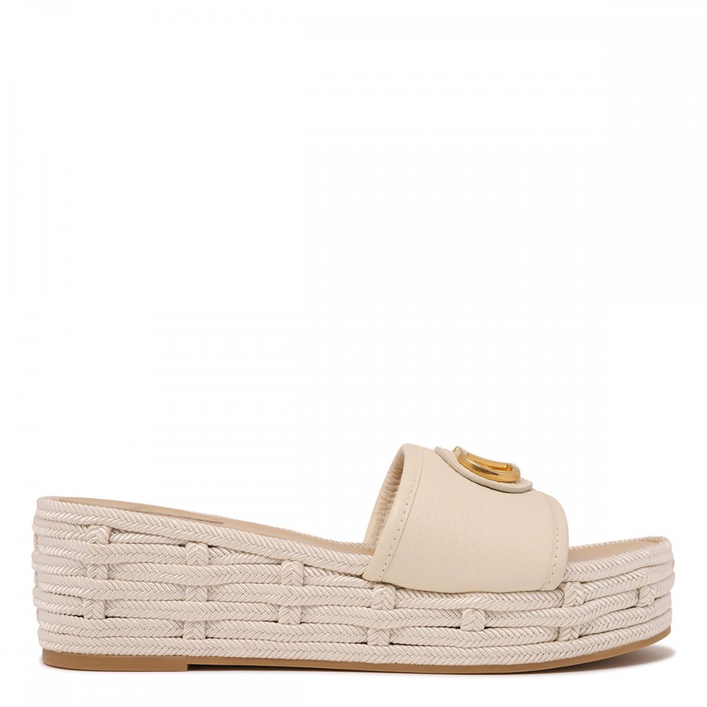 Light ivory slide espadrillas