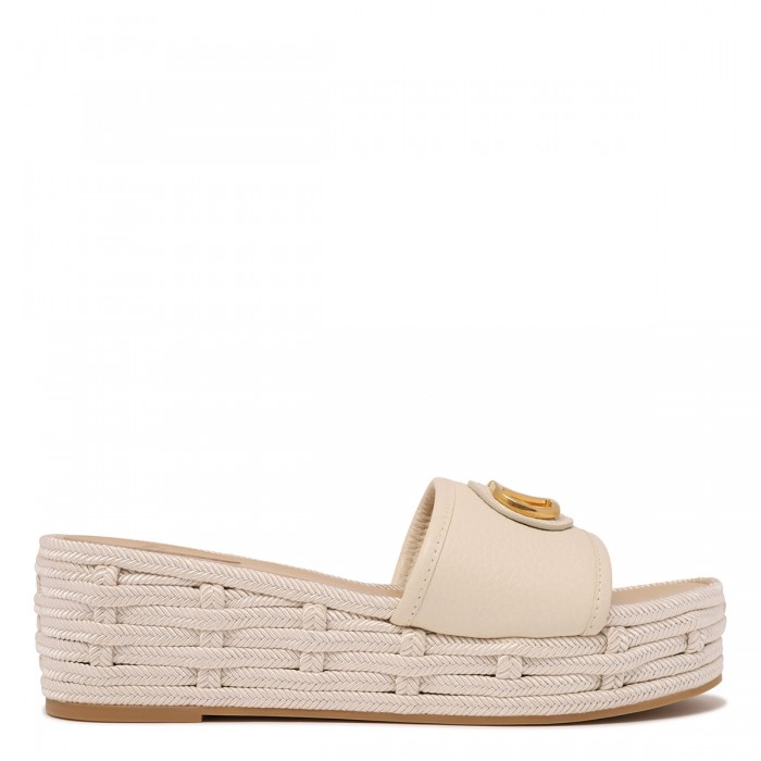 Light ivory slide espadrillas