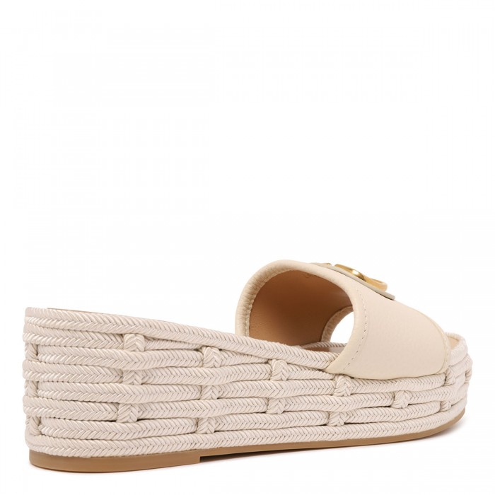 Light ivory slide espadrillas