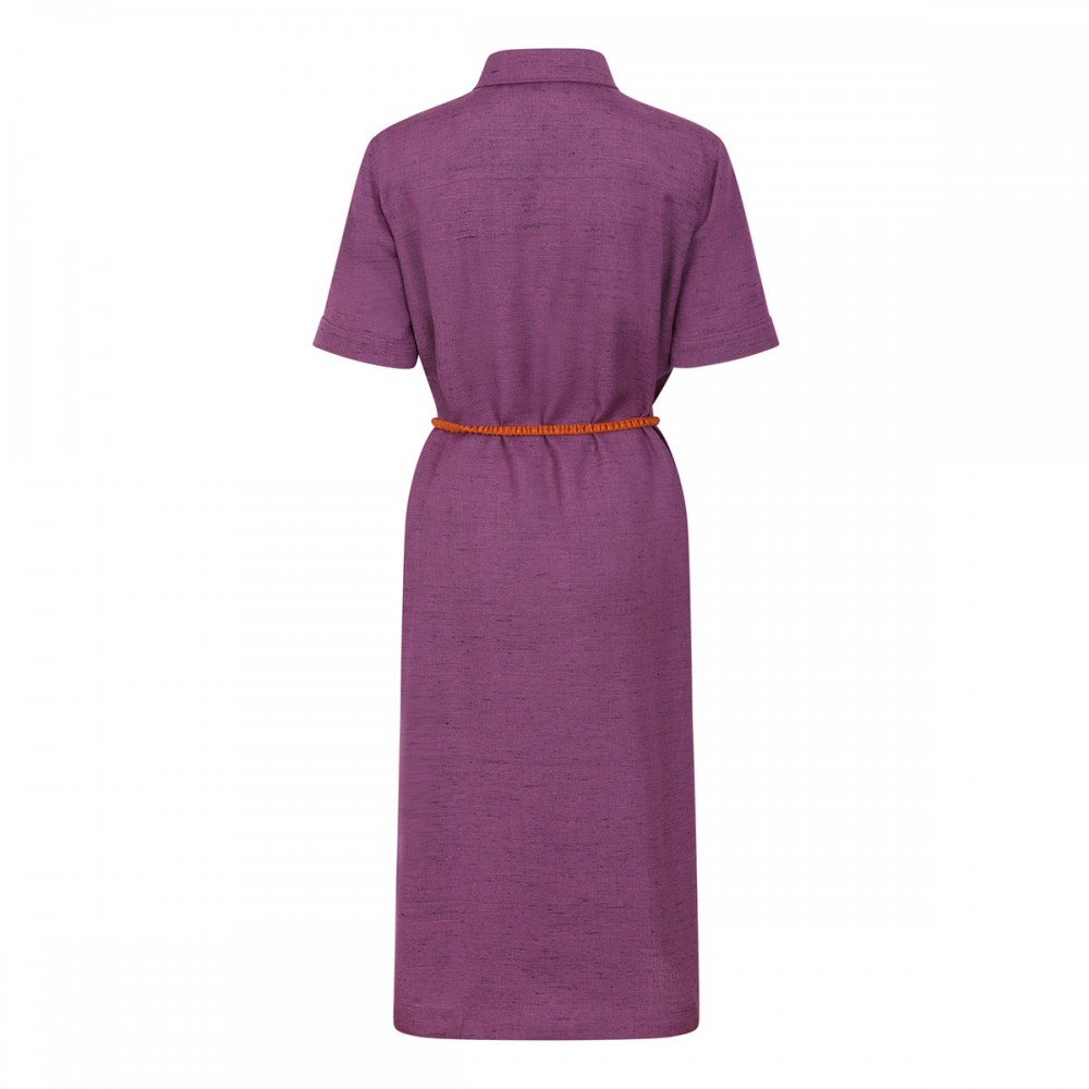 Violet viscose blend shirt dress
