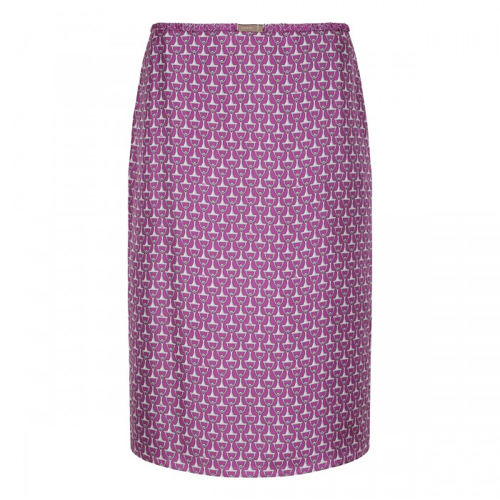 Horsebit print silk skirt