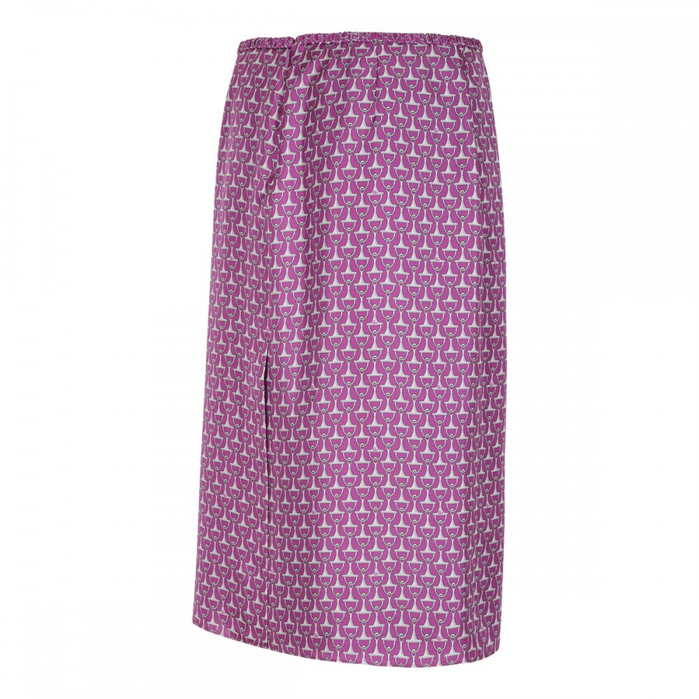 Horsebit print silk skirt