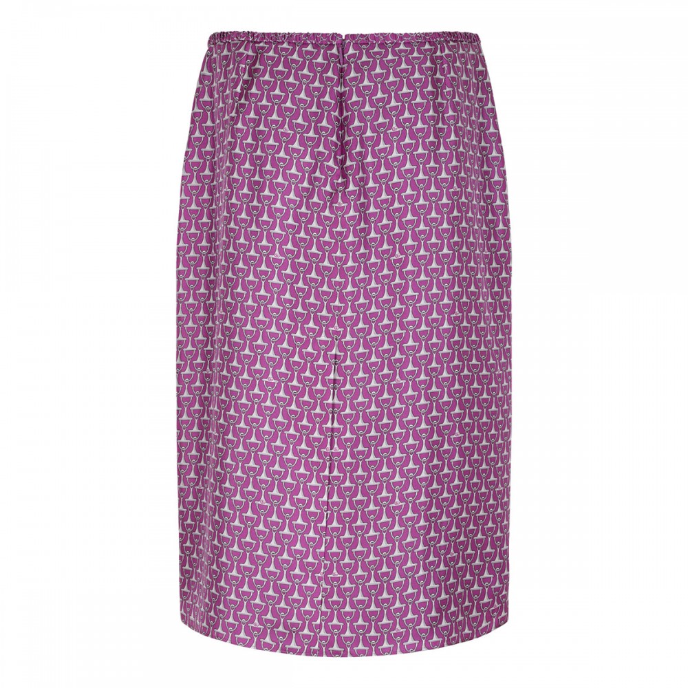 Horsebit print silk skirt