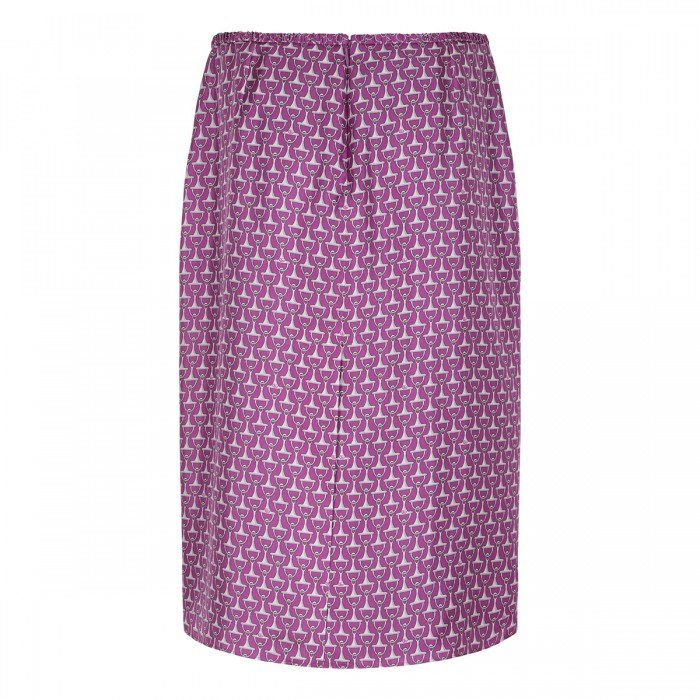 Horsebit print silk skirt