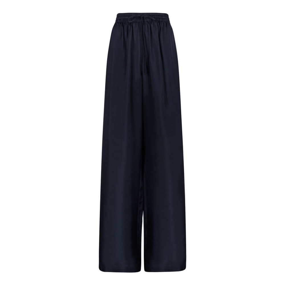 Wide leg silk pants