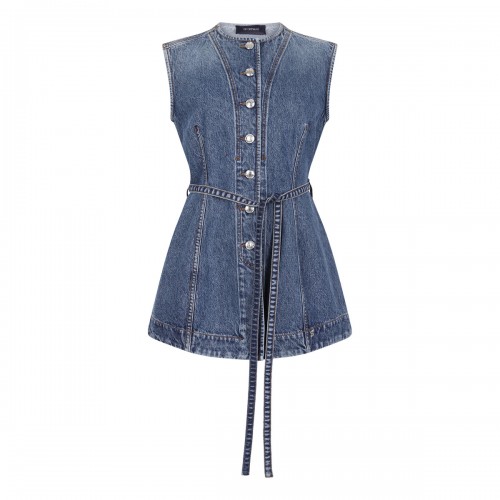 Sleeveless denim top