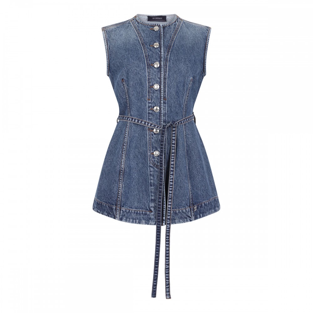 Sleeveless denim top