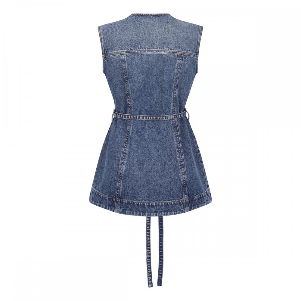 Sleeveless denim top