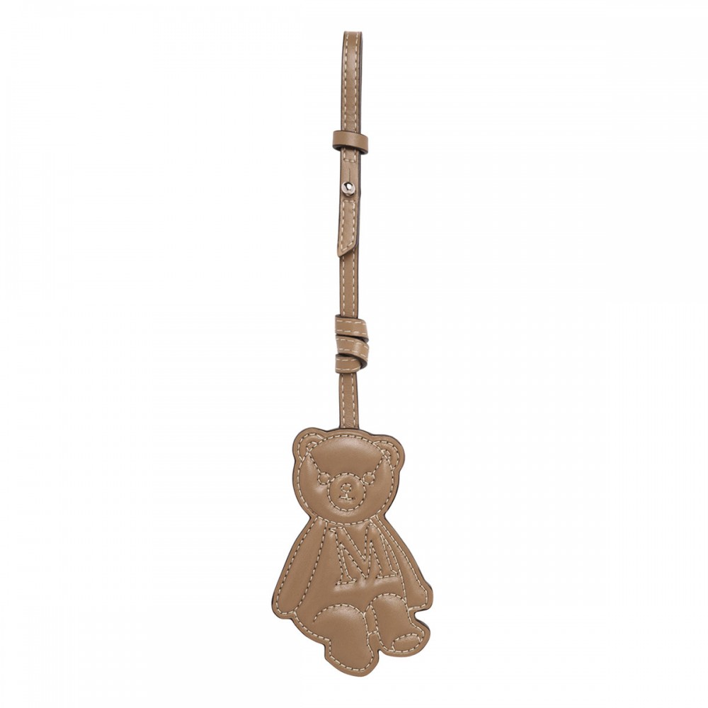 Taupe teddy bag charm