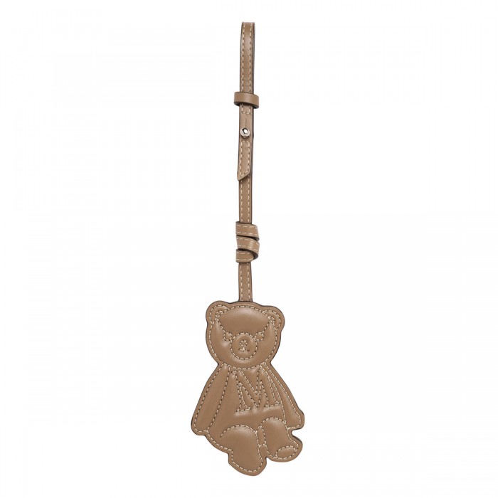 Taupe teddy bag charm