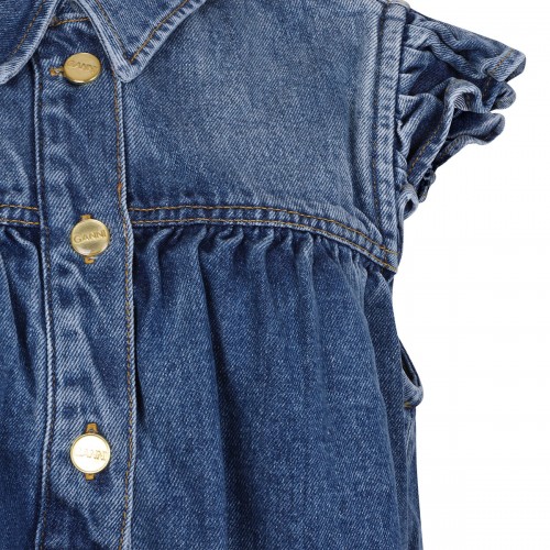 Denim ruffled top 2