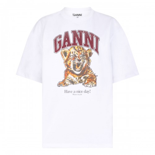 White beaded tiger T-shirt