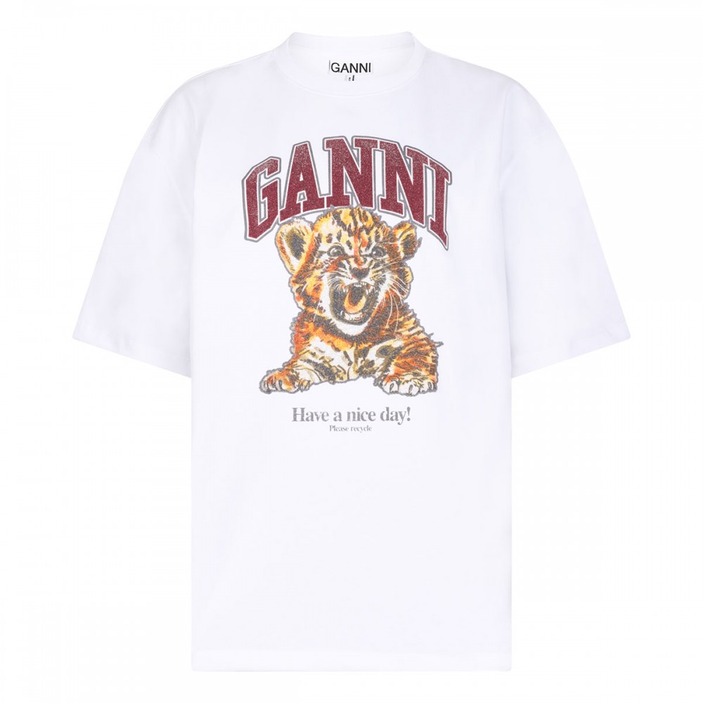 White beaded tiger T-shirt