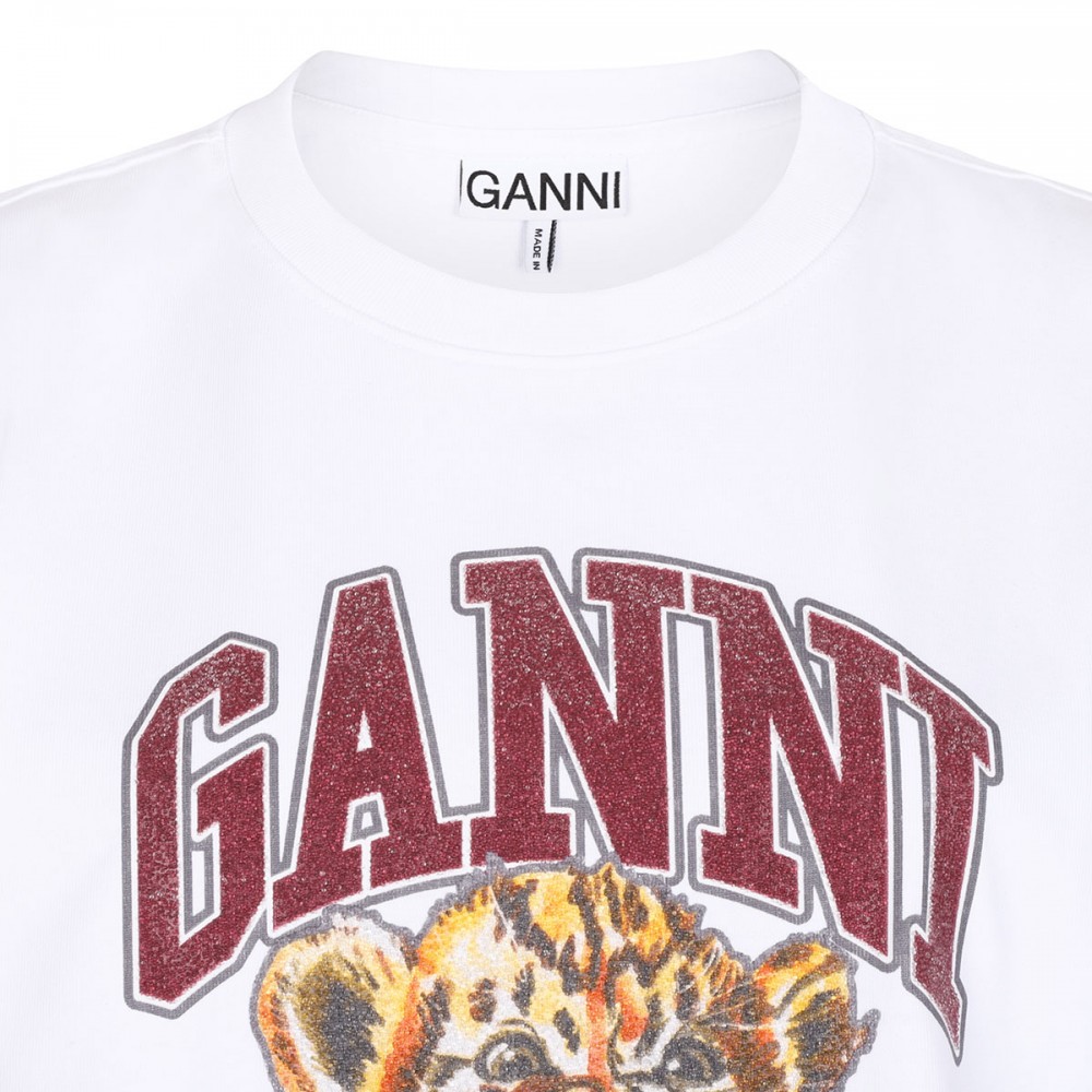 White beaded tiger T-shirt