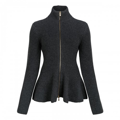 Peplum knitted cardigan