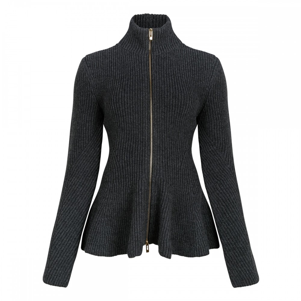 Peplum knitted cardigan