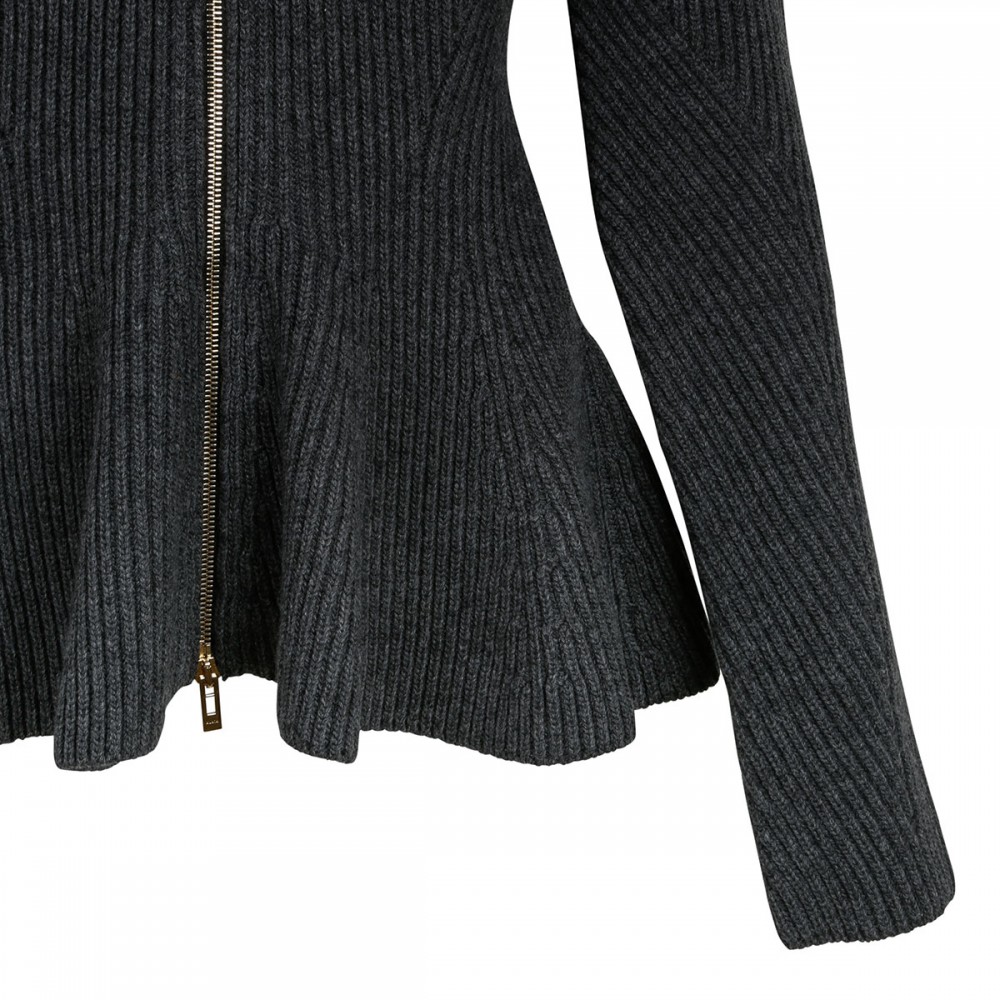 Peplum knitted cardigan