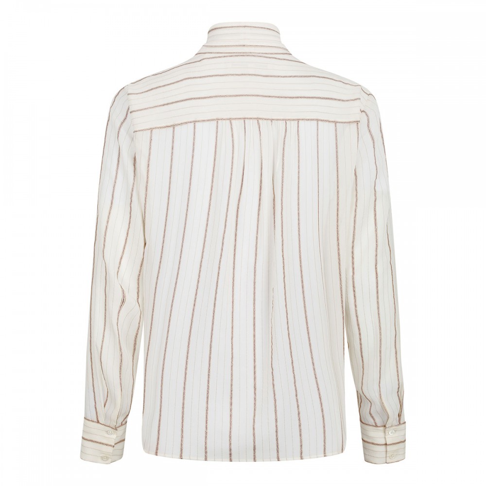 The Striped silk tie blouse