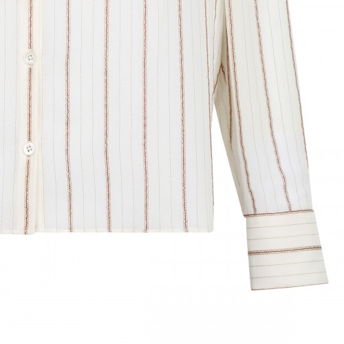 The Striped silk tie blouse 2